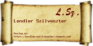 Lendler Szilveszter névjegykártya